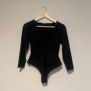 Free People Black Bodysuit